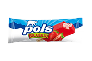 Braškių skonio valgomieji ledai POLS 120 ml