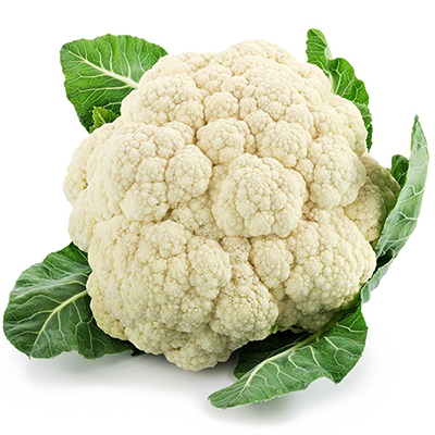 Cauliflower with leaves, 1 piece.
