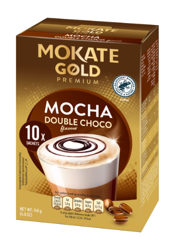 Coffee drink MOKATE Gold Premium double chocolate mocha, 10 x 14g