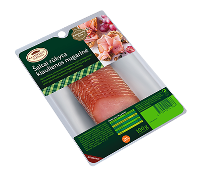 Šaltai rūkyta kiaulienos nugarinė, 100 g