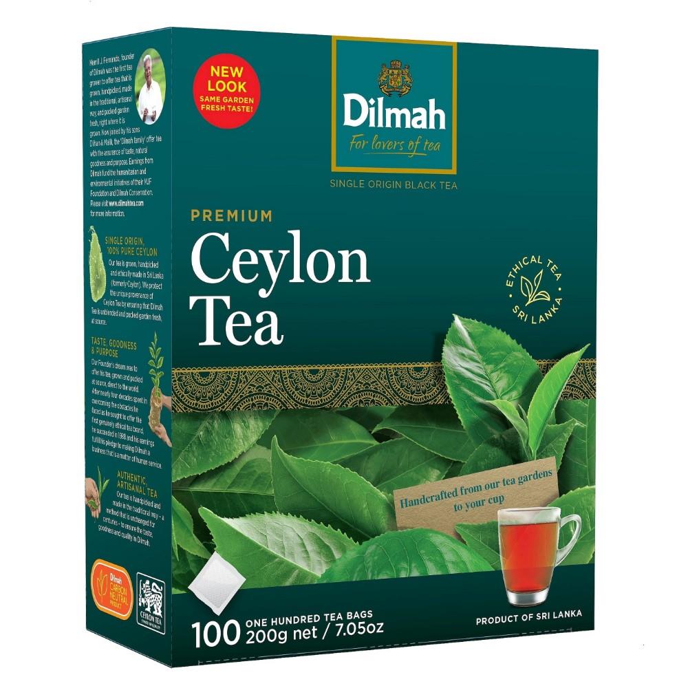 Black tea DILMAH Premium, in bags, no thread, 100 pcs.