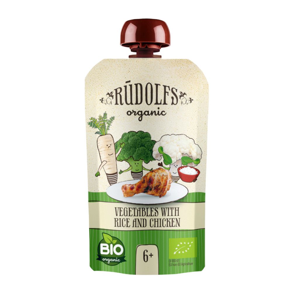 Daržovės su ryžiais ir vištiena, nuo 6 mėn., ekologiškos