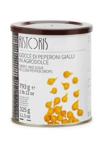 Sweet and sour yellow pepper drops RISTORIS, 790 g/325 g