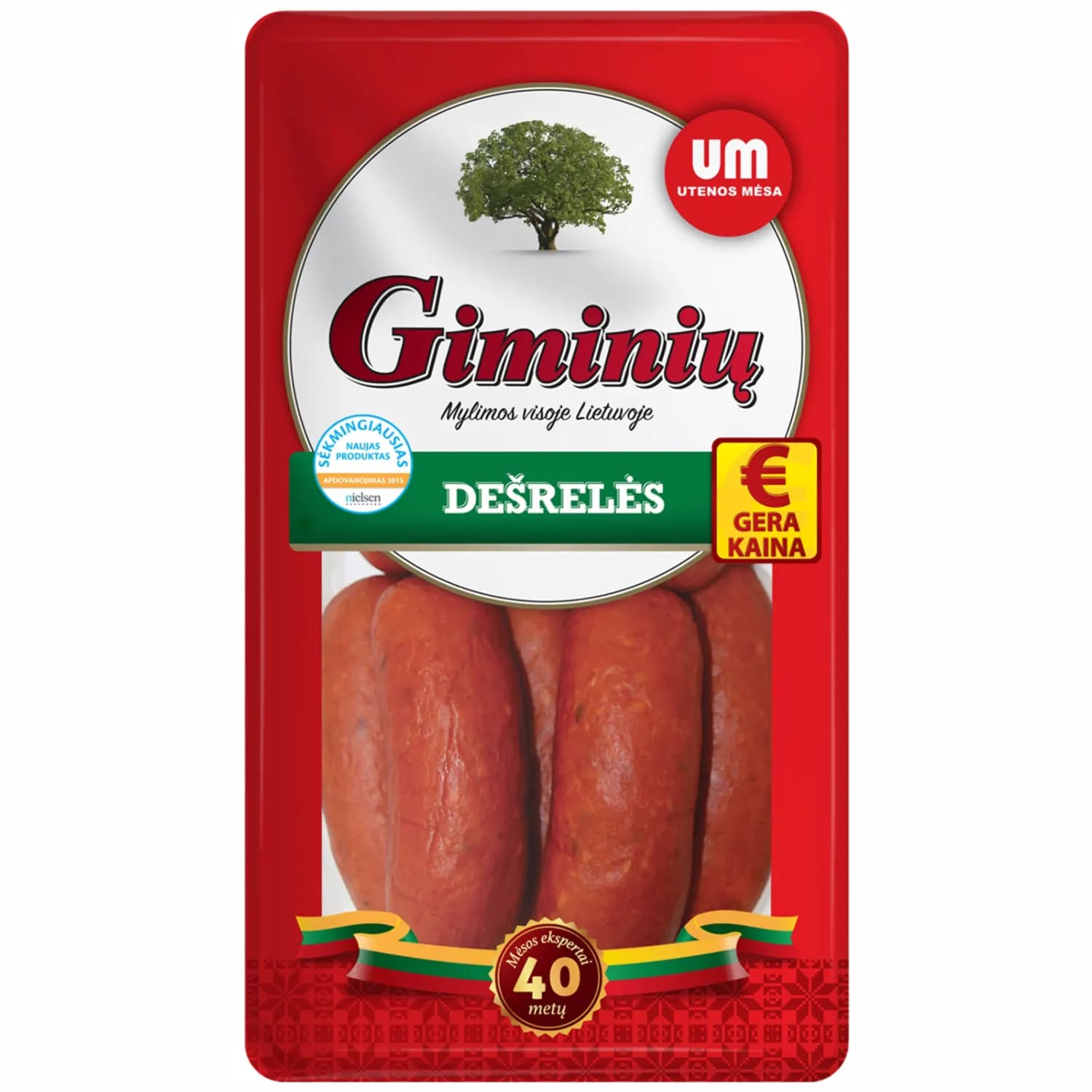 Karštai rūkytos Giminių dešrelės, I r., 800 g