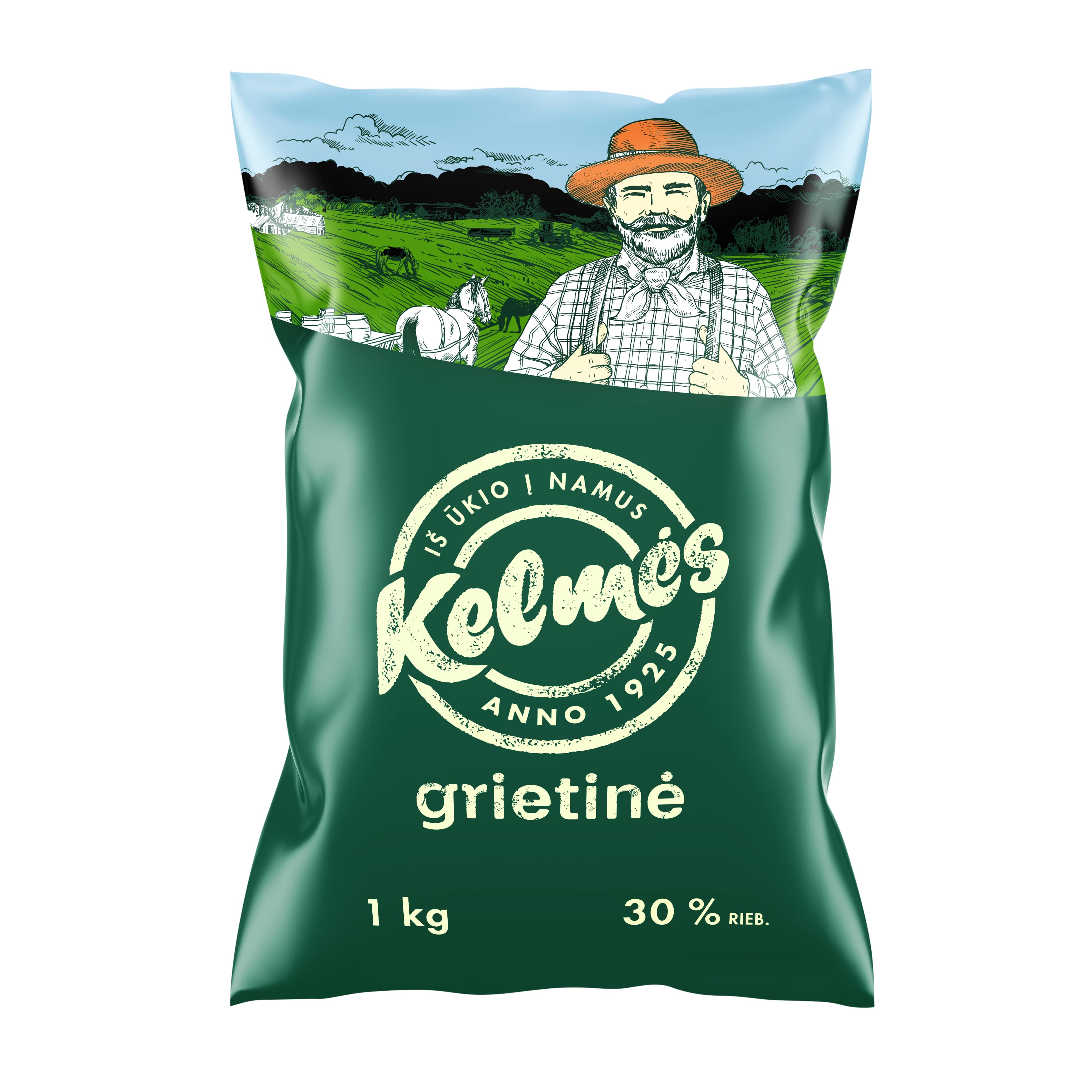 Sour cream KELMES 30%, 1 kg (M)