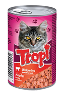 Complete cat food with beef TROPI, 830g