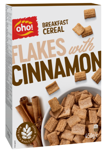 Breakfast cereal Flakes with cinnamon "Oho!" , 450 g