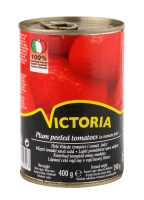 Tomatoes in own juice VICTORIA, without skin, 400/240 g