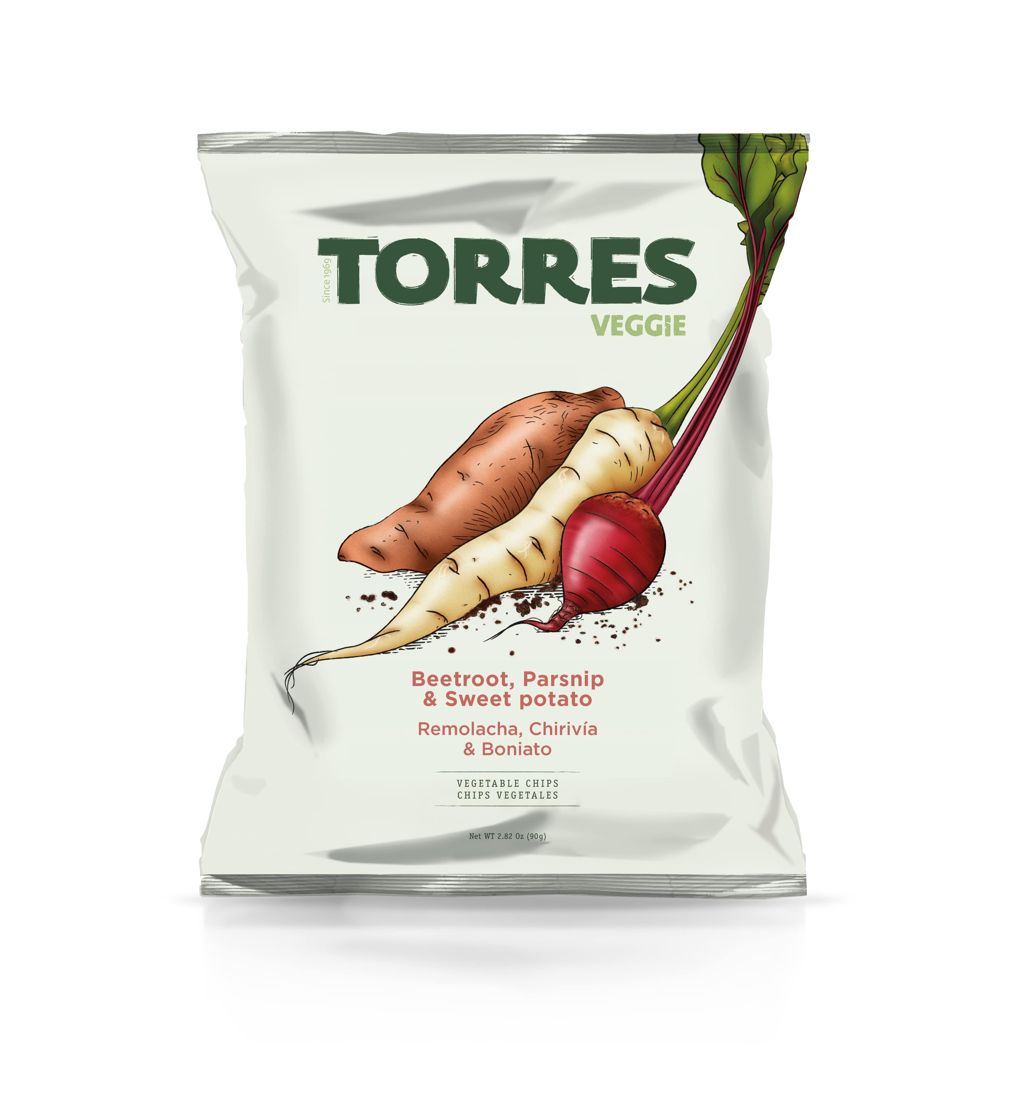Vegetable chips TORRES, with sunflower oil and salt, 90g