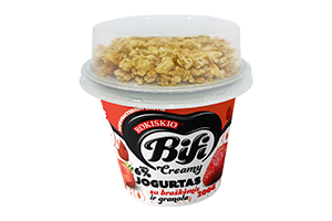 Jogurtas su braškėmis ir granola BIFI CREAMY 6% 200g