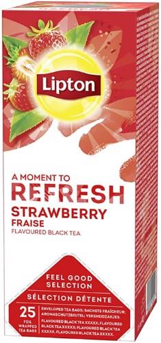 Black tea LIPTON Strawberry, 25 pcs.