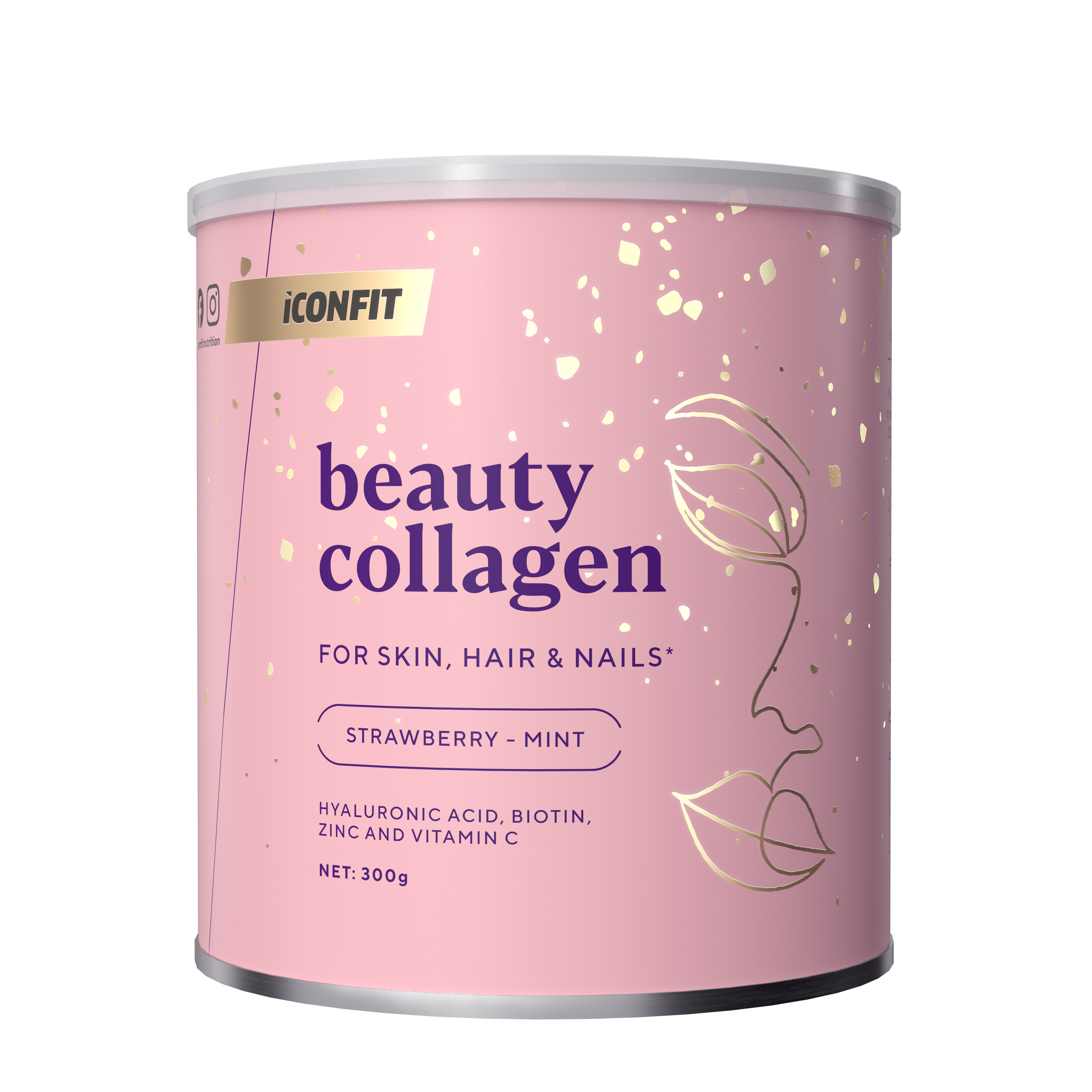 Collagen ICONFIT, for beauty, strawberry and mint flavor 300 g