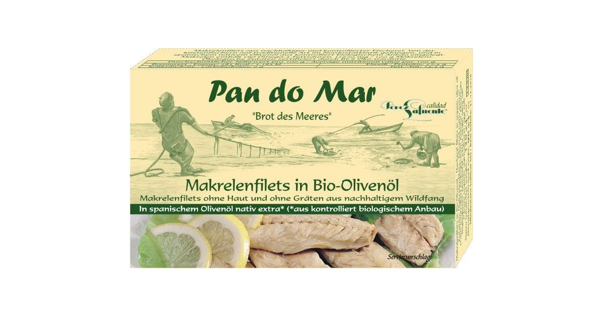 Mackerel fillet in organic olive oil
