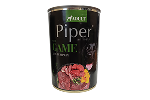 Šunų konservai su žvėriena ir moliūgais PIPER 400g
