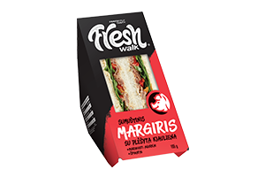 Sumuštinis su plėšyta kiauliena mar. agurk. špinat. 165g