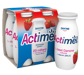 Braškių skonio jogurtinis gėrimas ACTIMEL, 1,5 % rieb., 400 g