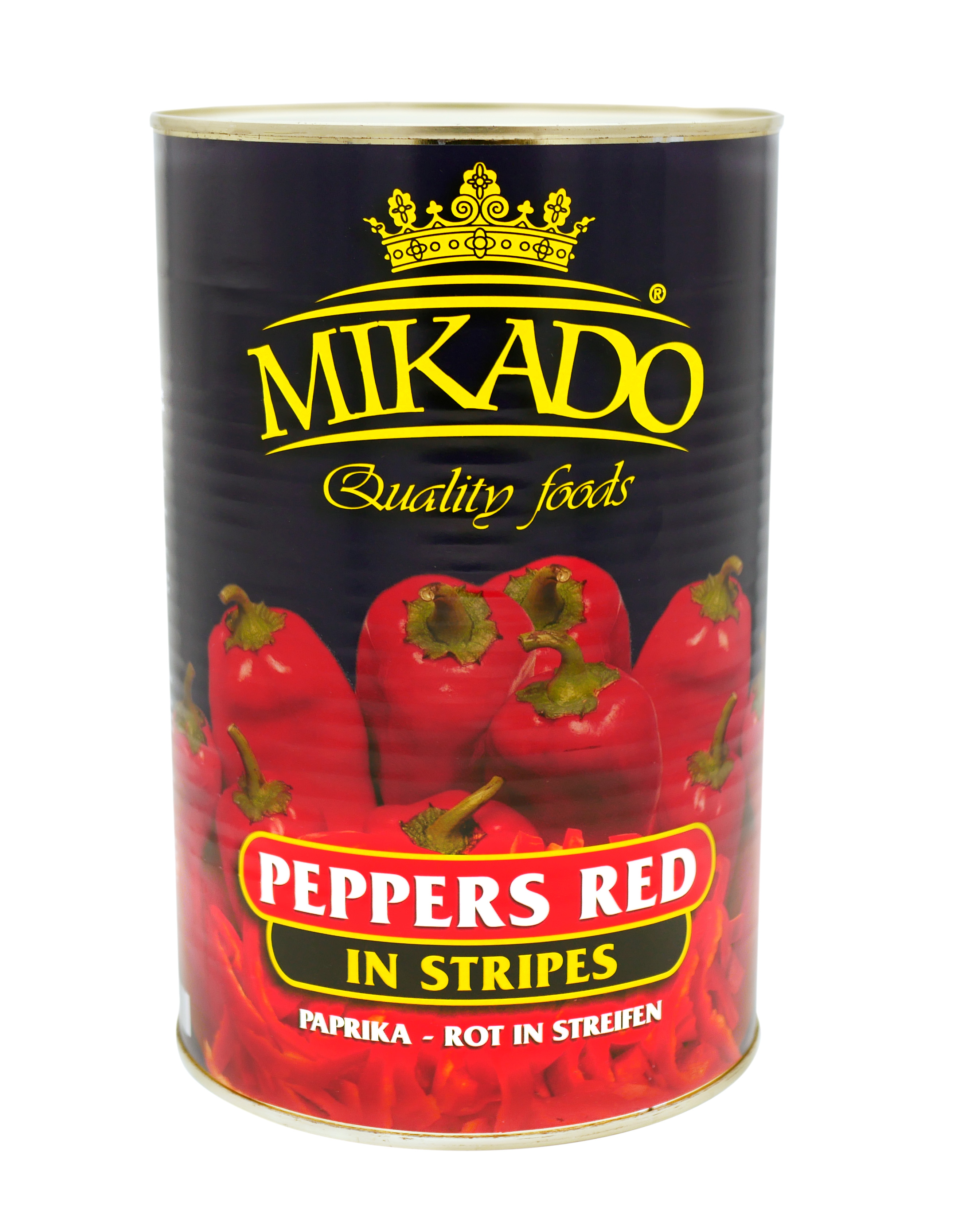 Red peppers MIKADO, sweet and sour, straws, 4.1 kg / 2.3 kg