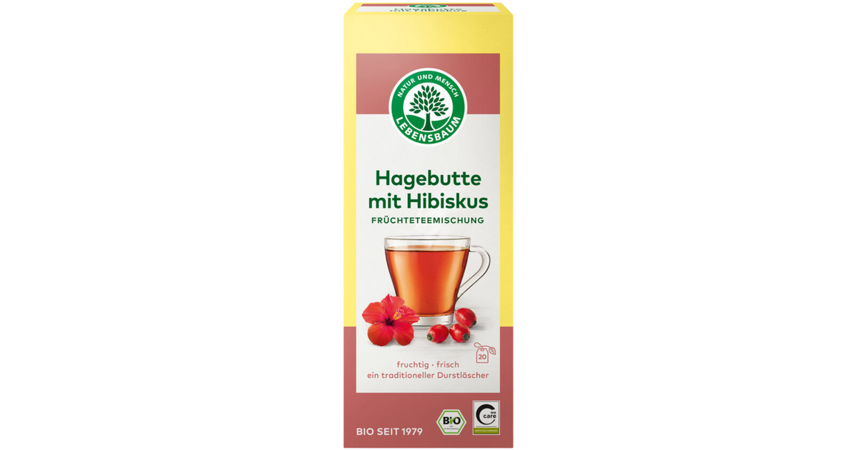 Organic rosehip and hibiscus tea, in sachets