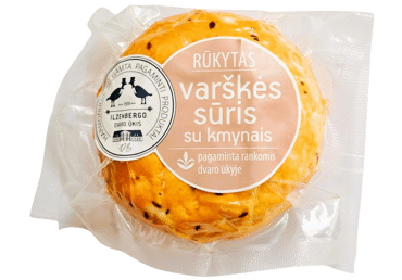 Smoked curd chees ILZENBERG DVARAS,with cumin 250 g