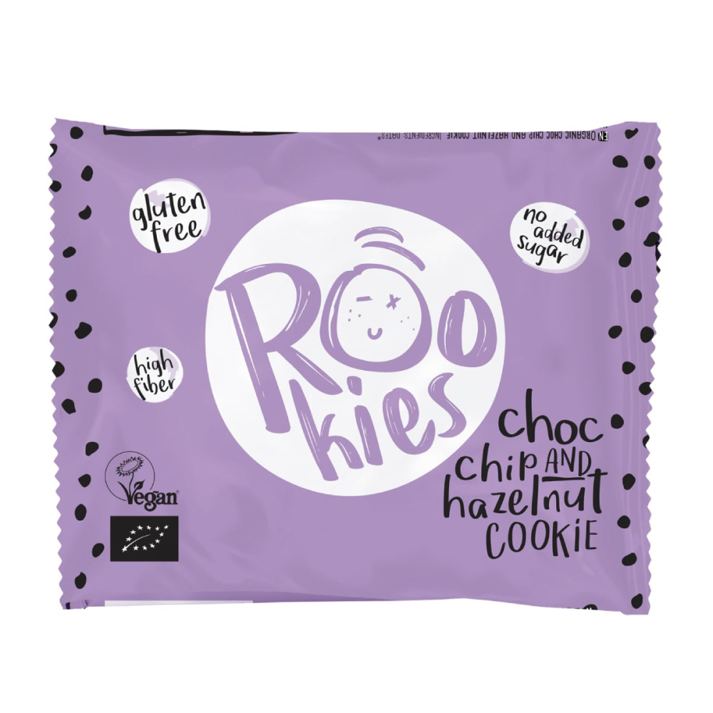 Cookie with hazelnuts and chocolate chunks, organic