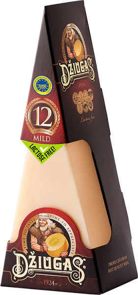 Cheese DZIUGAS Mild, 26 %, 12 months, lactose free, 180 g