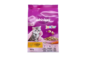 Sausas kačių ėdalas su vištiena WHISKAS JUNIOR 300g