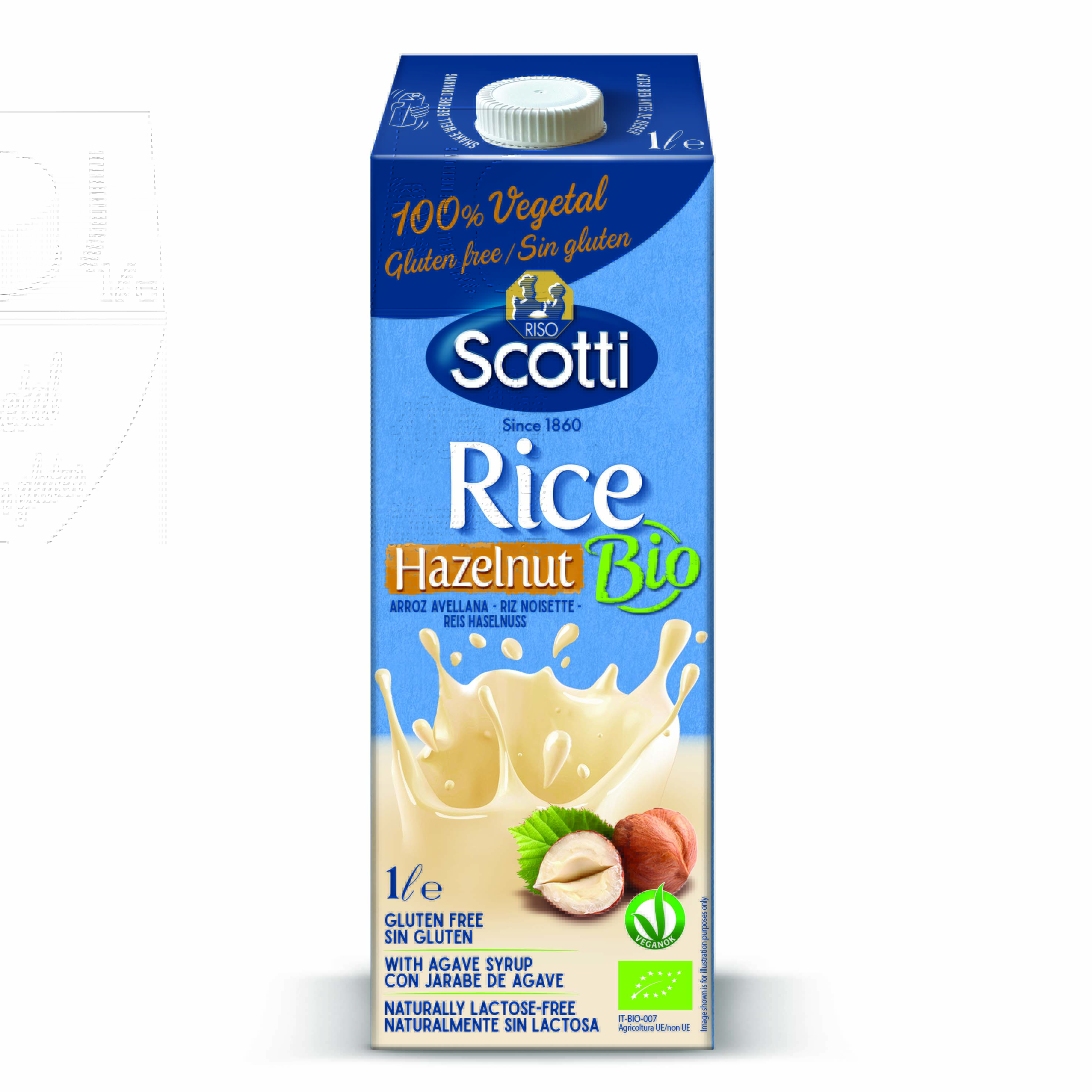Organic rice and hazelnut drink SCOTTI, 1l, LT-EKO-001 (M)