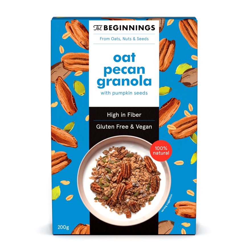 Vegan oat granola THE BEGINNINGS, with pecan, 200 g