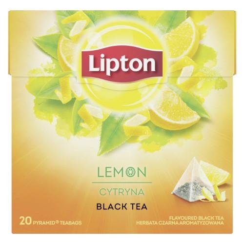 Black tea LIPTON Lemon, with lemon, pyramids, 20 pcs.