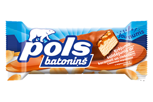 Glaistyti žemės riešutų ledai su karameliniu įdaru POLS, 48g