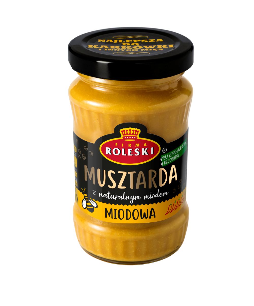Mustard ROLESKI, With honey, 175 g