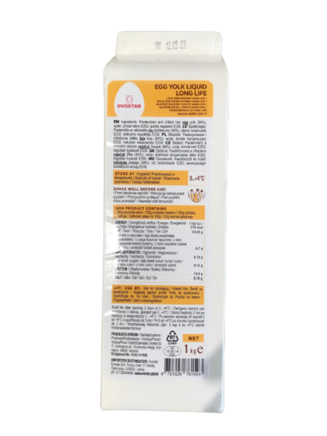 Egg yolk weight OVOSTAR, Long Life, 1kg (M)