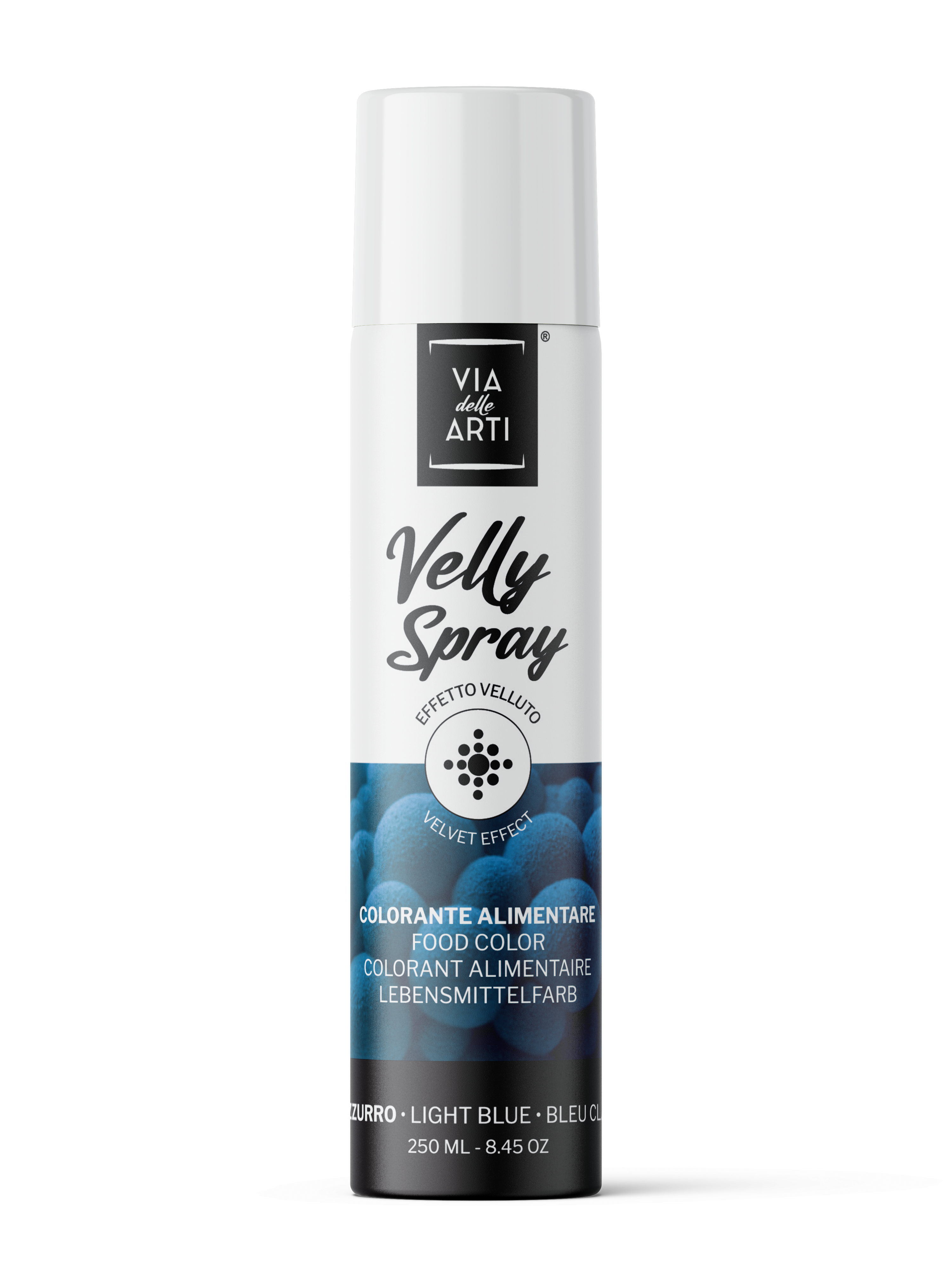 Edible spray paint VELLY, with cocoa butter, blue, 250 ml