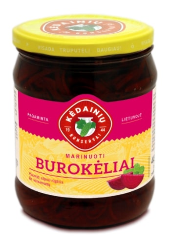 Marinated beetroot KĖDAINIŲ in glass, 480g/250g
