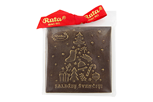 Reljefinis juodasis šokoladas SALDŽIŲ ŠVENČIŲ! 45g