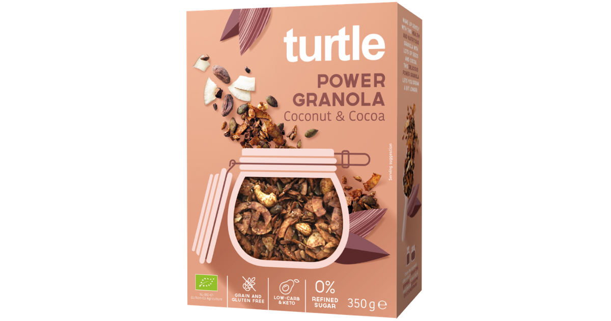 Sėklų ir riešutų granola su kokosais ir kakava, ekologiška