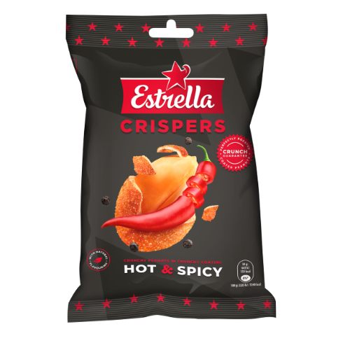Roasted peanuts ESTRELLA, spicy chili flavour, with crispy shell, 140g