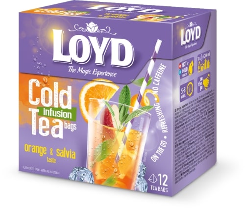 Fruit tea drink LOYD Cold Infusion, orange & salvia, 12 x 2,5g