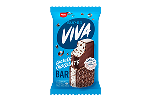 Vaniliniai valgomieji ledai su juodojo šokolado gabaliukais SUPER VIVA COOKIE BAR 90ml