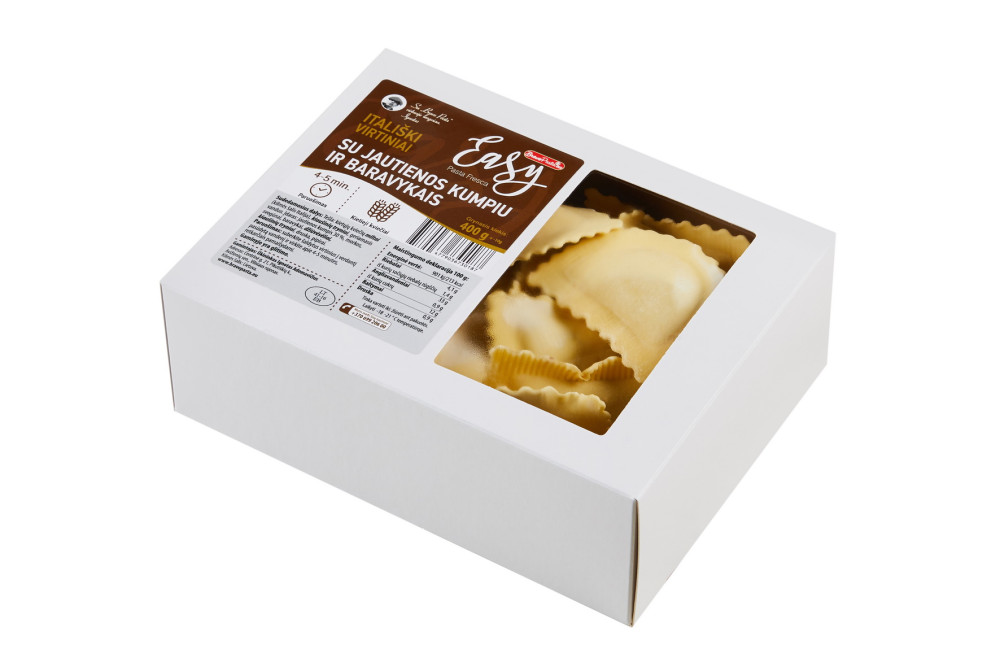 Ravioliai su jautienos kumpiu ir baravykais, šaldyti