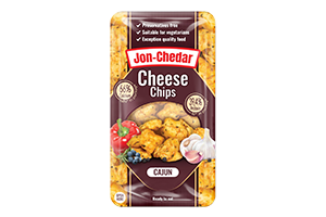Čederio sūrio gabaliukai JON-CHEDAR CAJUN 50%, 80g