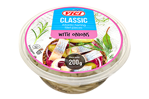 Silkių filė gabaliukai su svogūnais aliejuje VIČI, 200g