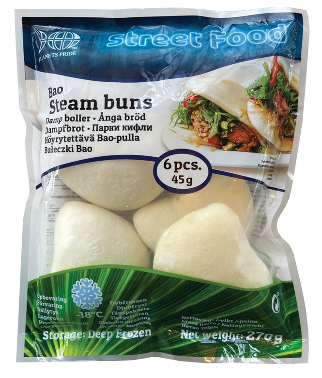 Frozen sandwich buns Bao, white 6 x 45 g