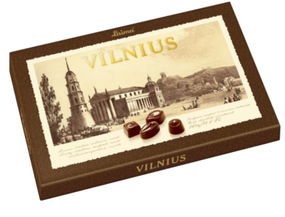 Tamsaus šokolado saldainių rinkinys LAIMA VILNIUS, 360 g