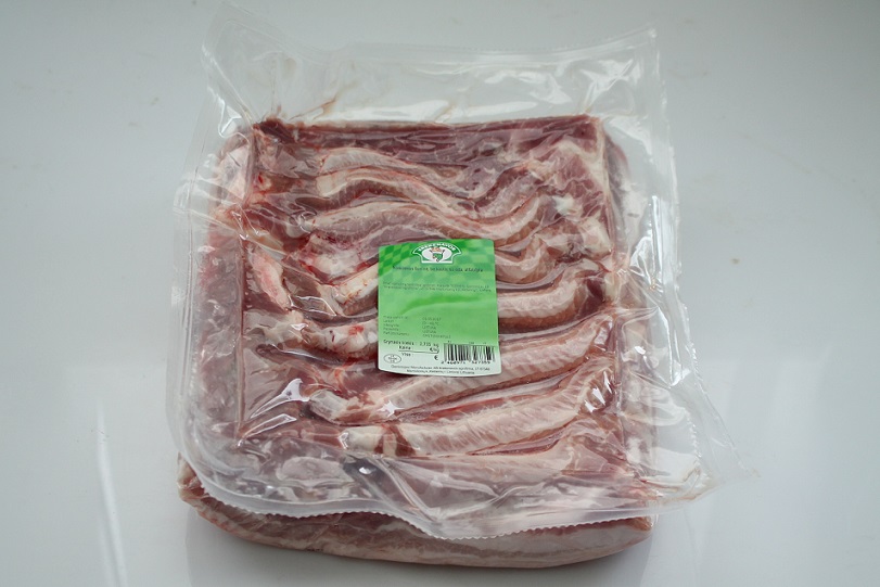 Bacon, boneless with skin, without hood, 2,5 kg