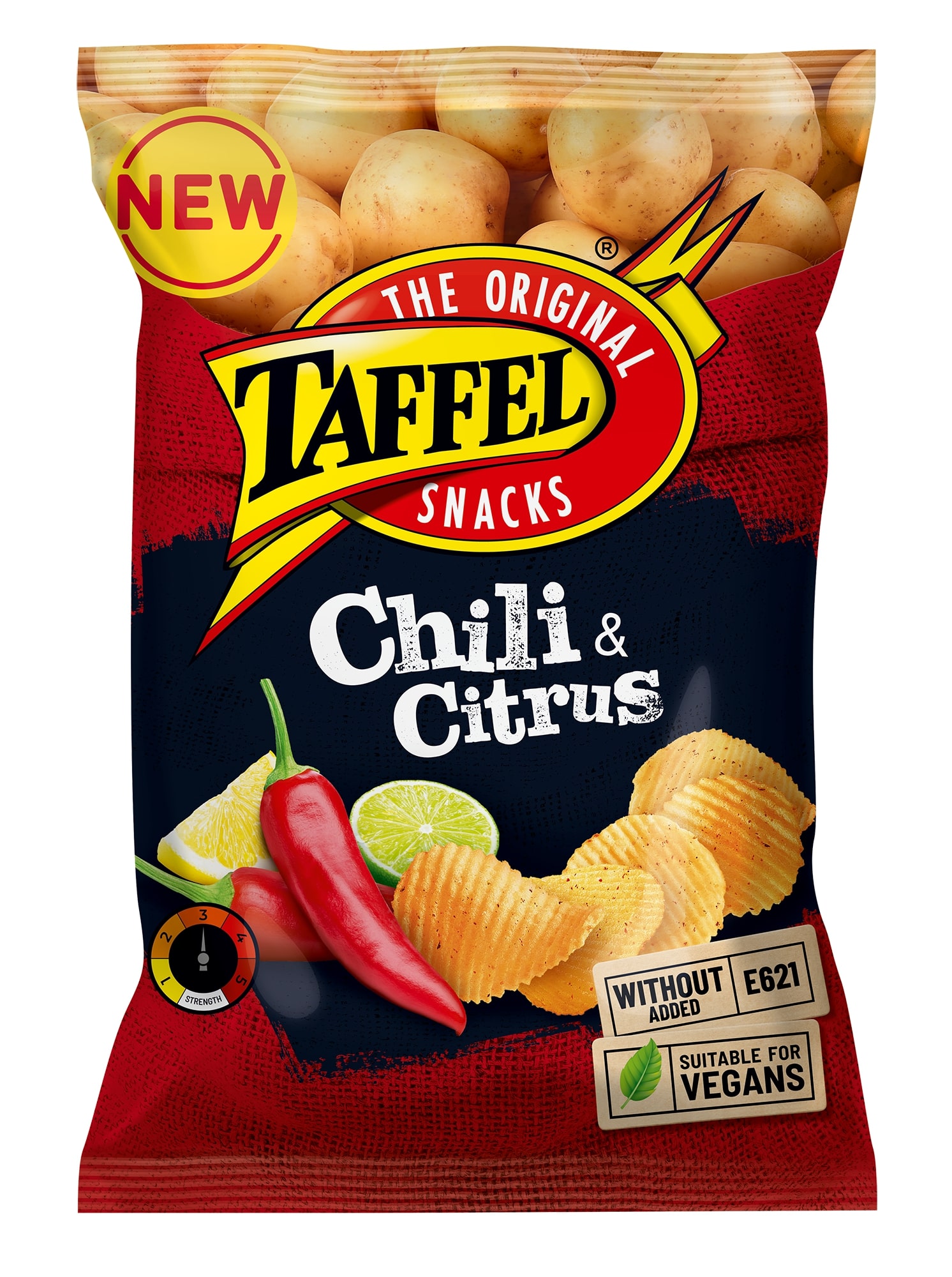 Potato chips TAFFEL, hot pepper and lemon flavor, 130 g