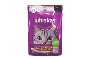 Konservuotas suaugusių kačių ėdalas su lašiša WHISKAS 85g