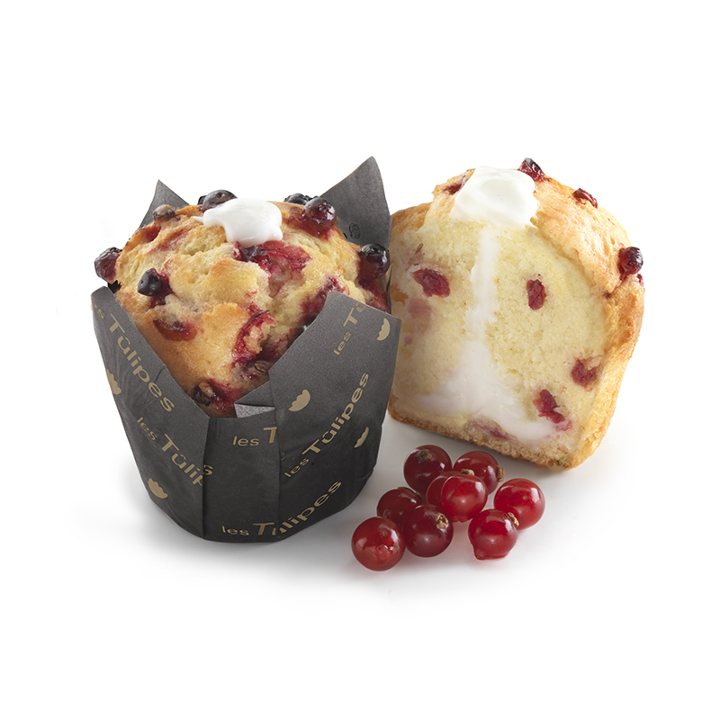 Muffins LES TULIPES, with cranberries, yogurt, american, frozen, 110 g