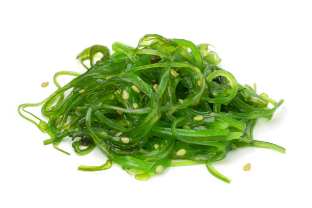 Seaweed salad with sesame seeds and chili