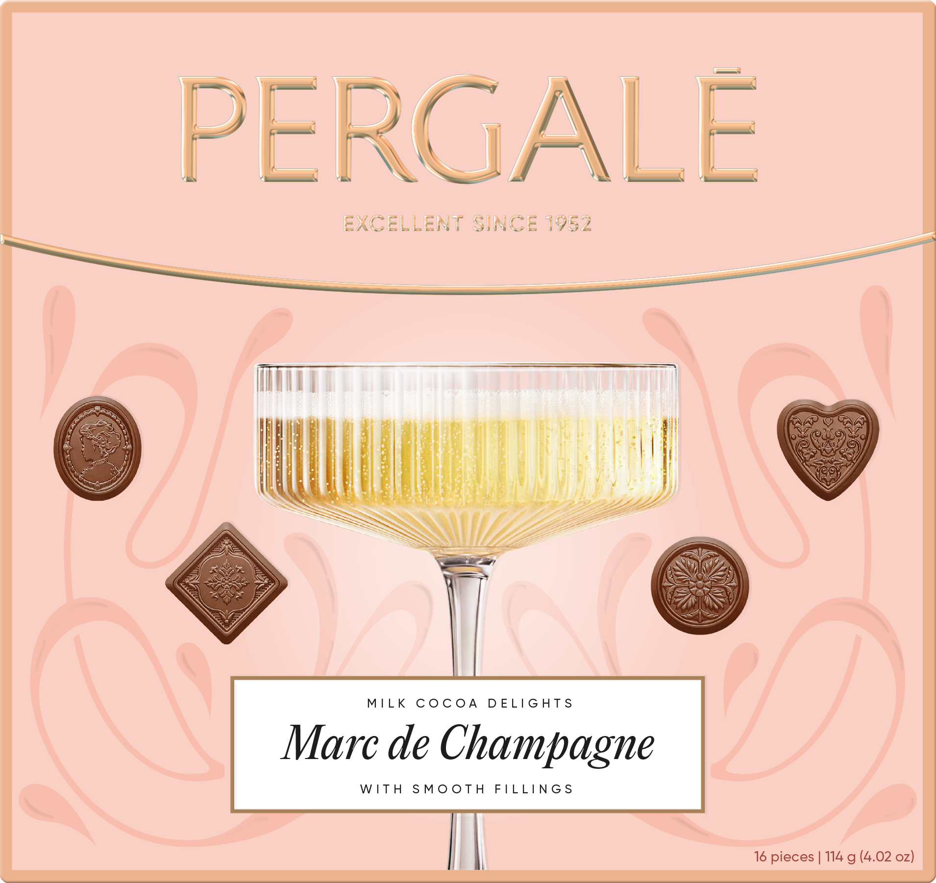 Saldainiai PERGALĖ, Marc de Champagne, 114 g